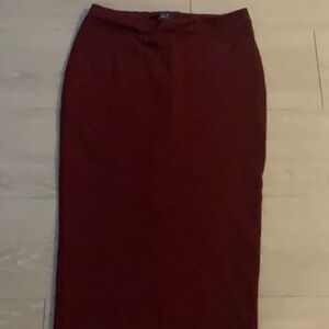 Elegant Burgundy Pencil Skirt